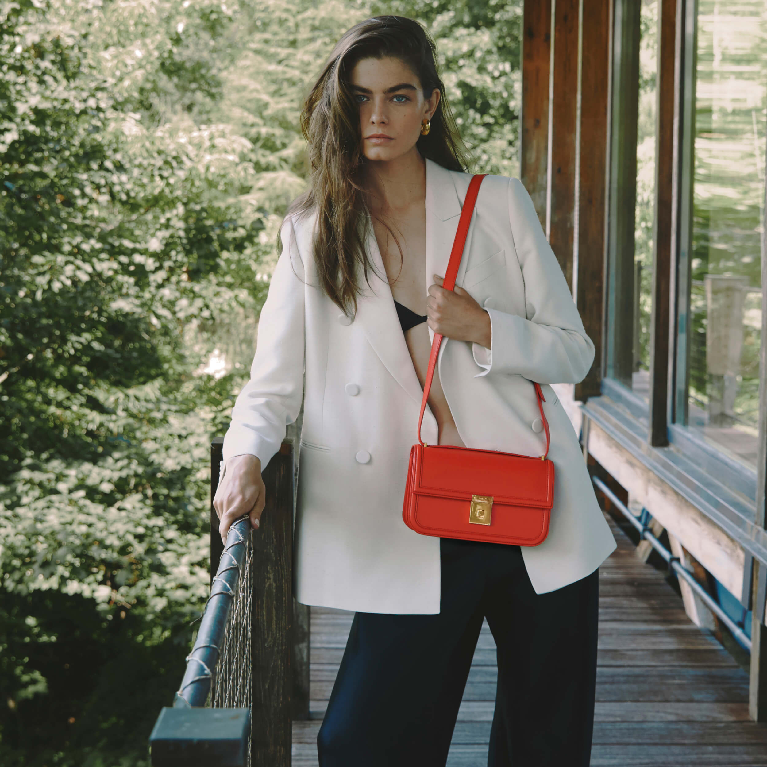 Die Paris Crossbody - Mohnrot glatt