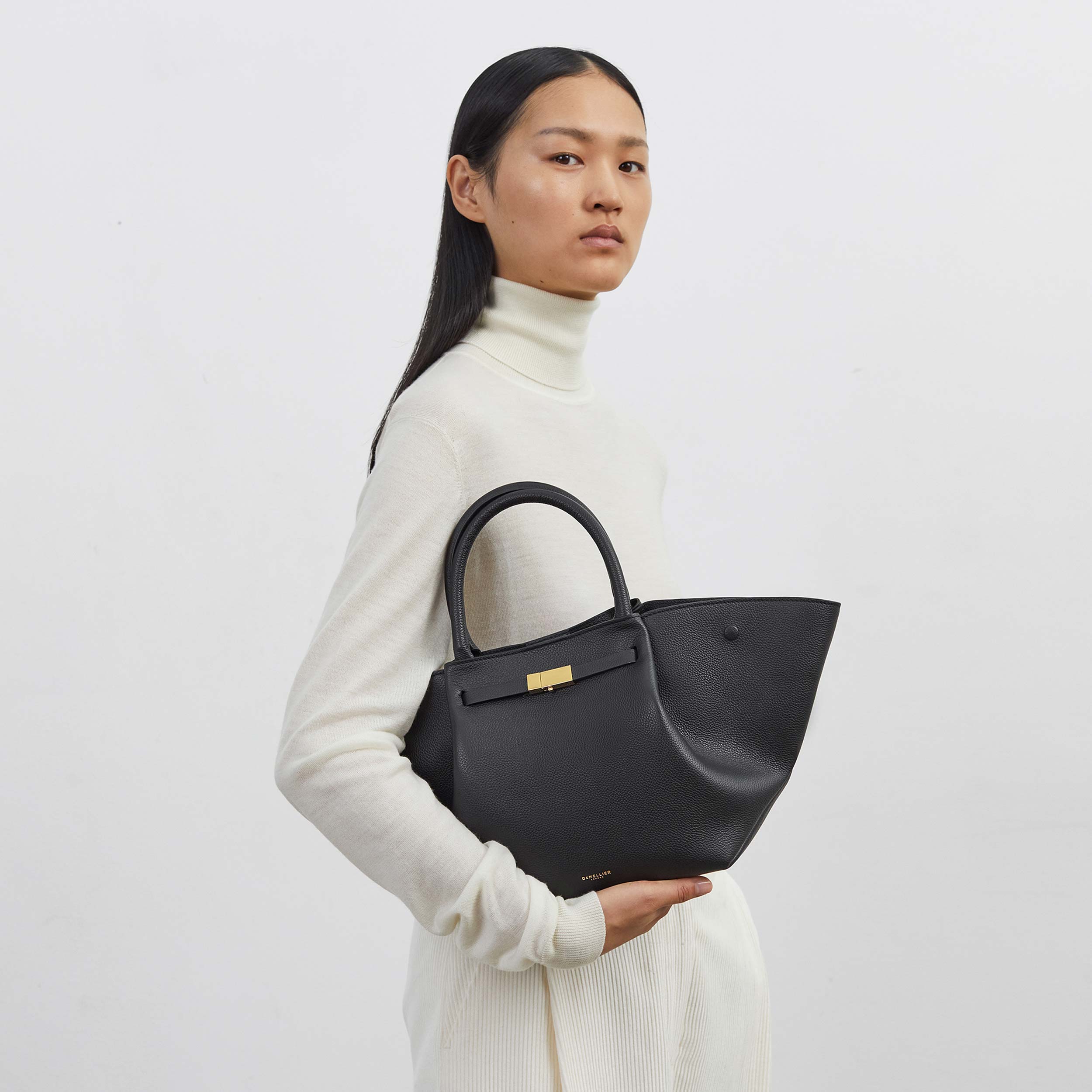 The Midi New York - warm raffia black smooth