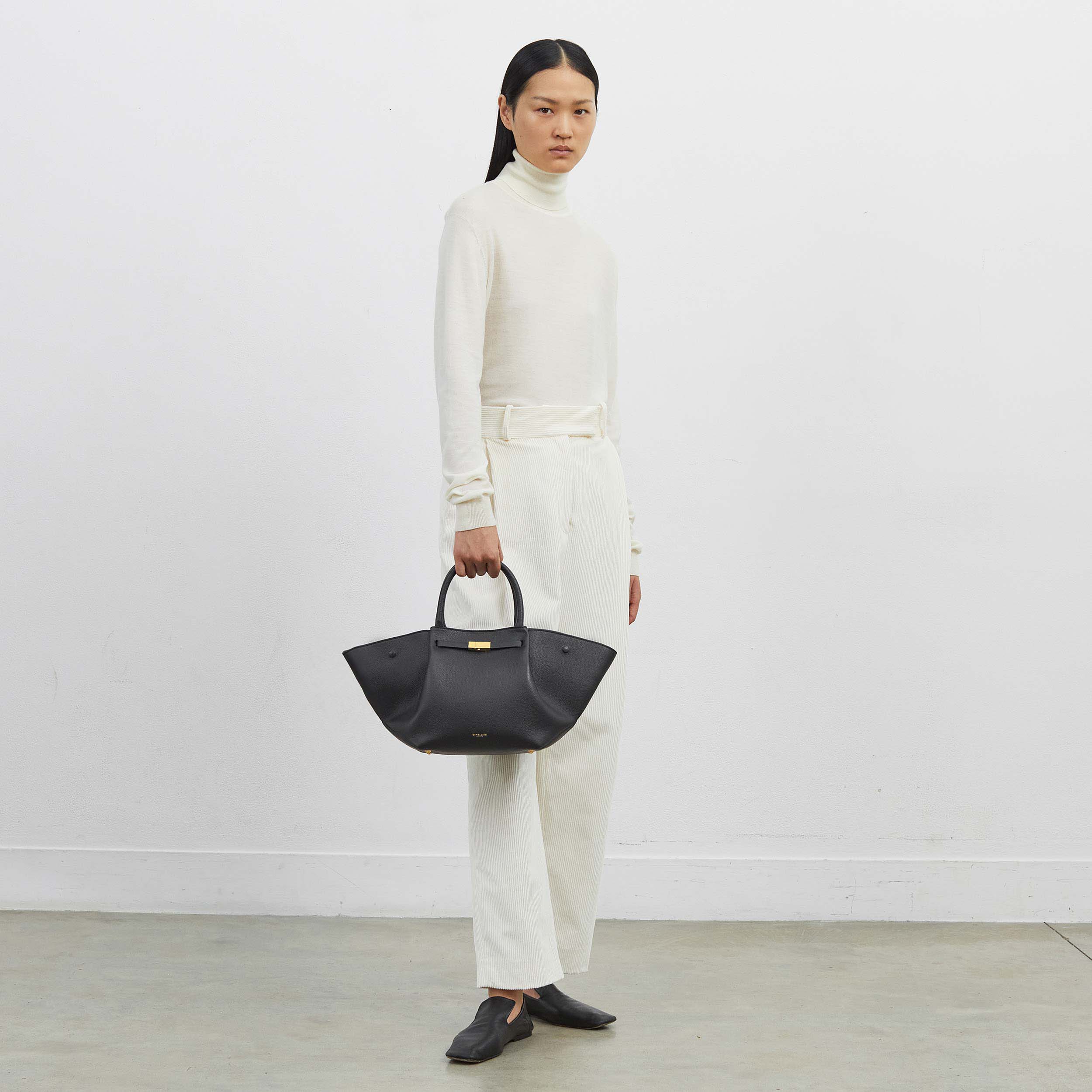 The Midi New York - warm raffia black smooth