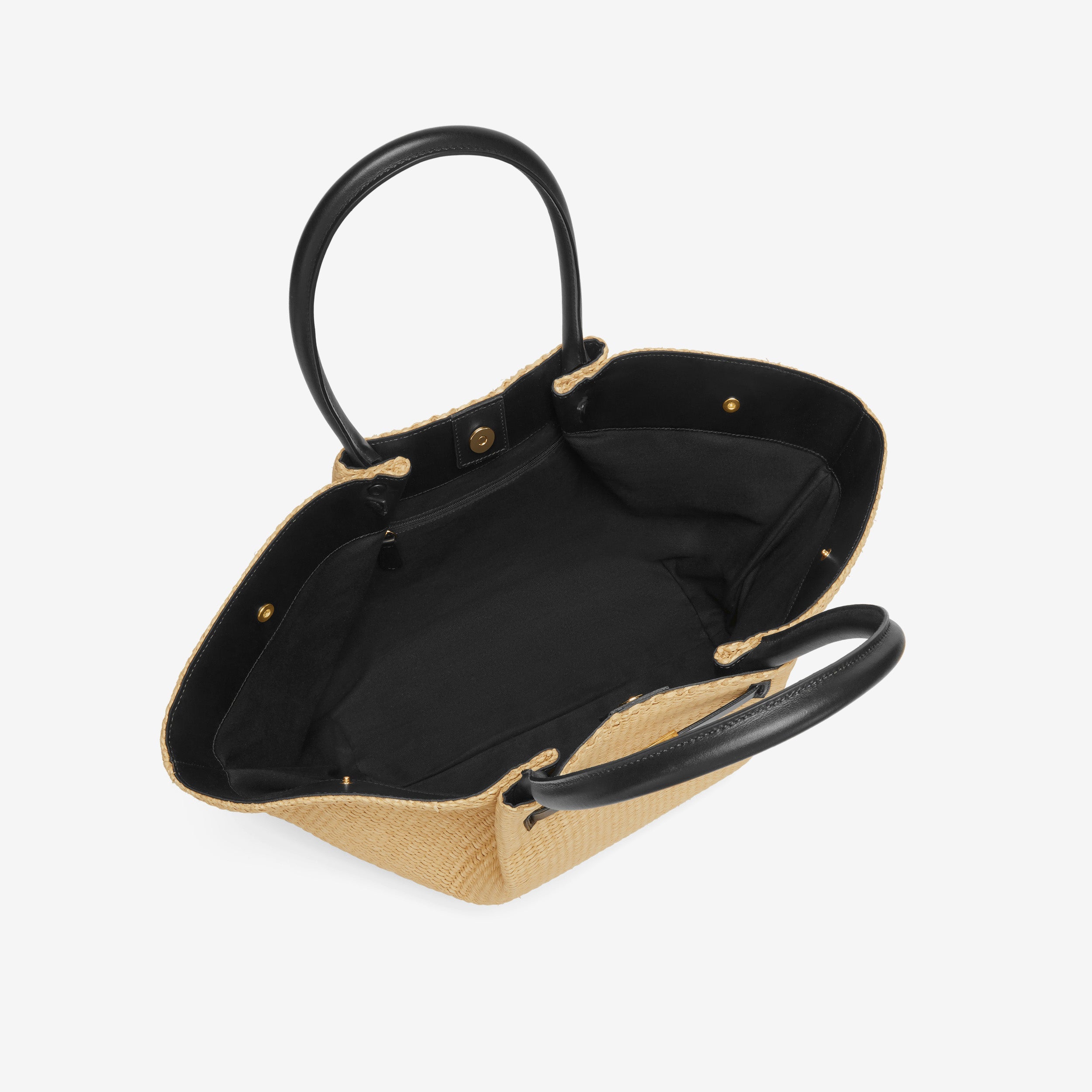 The New York - warm raffia black smooth