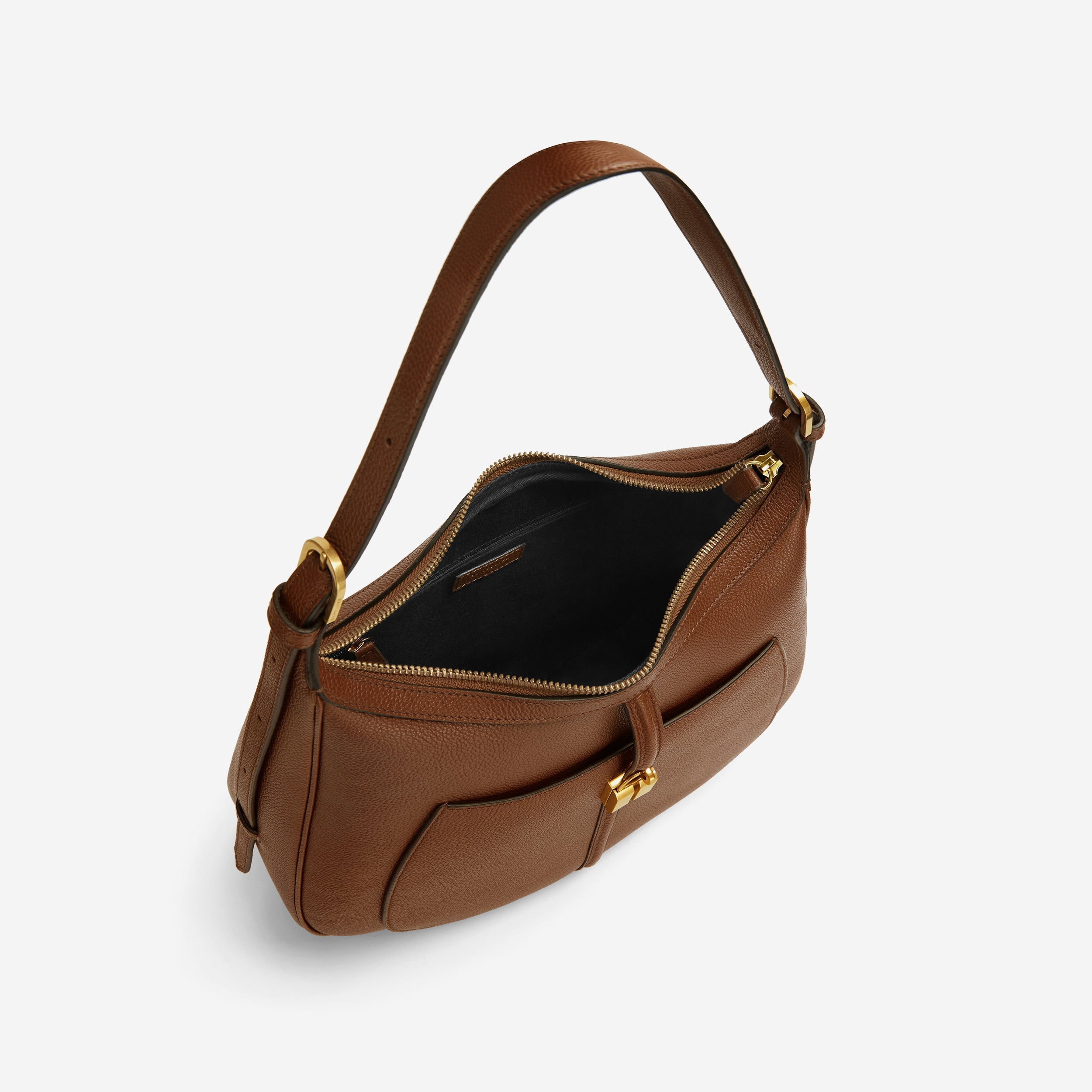 Le sac hobo Siena - beige à petit grain