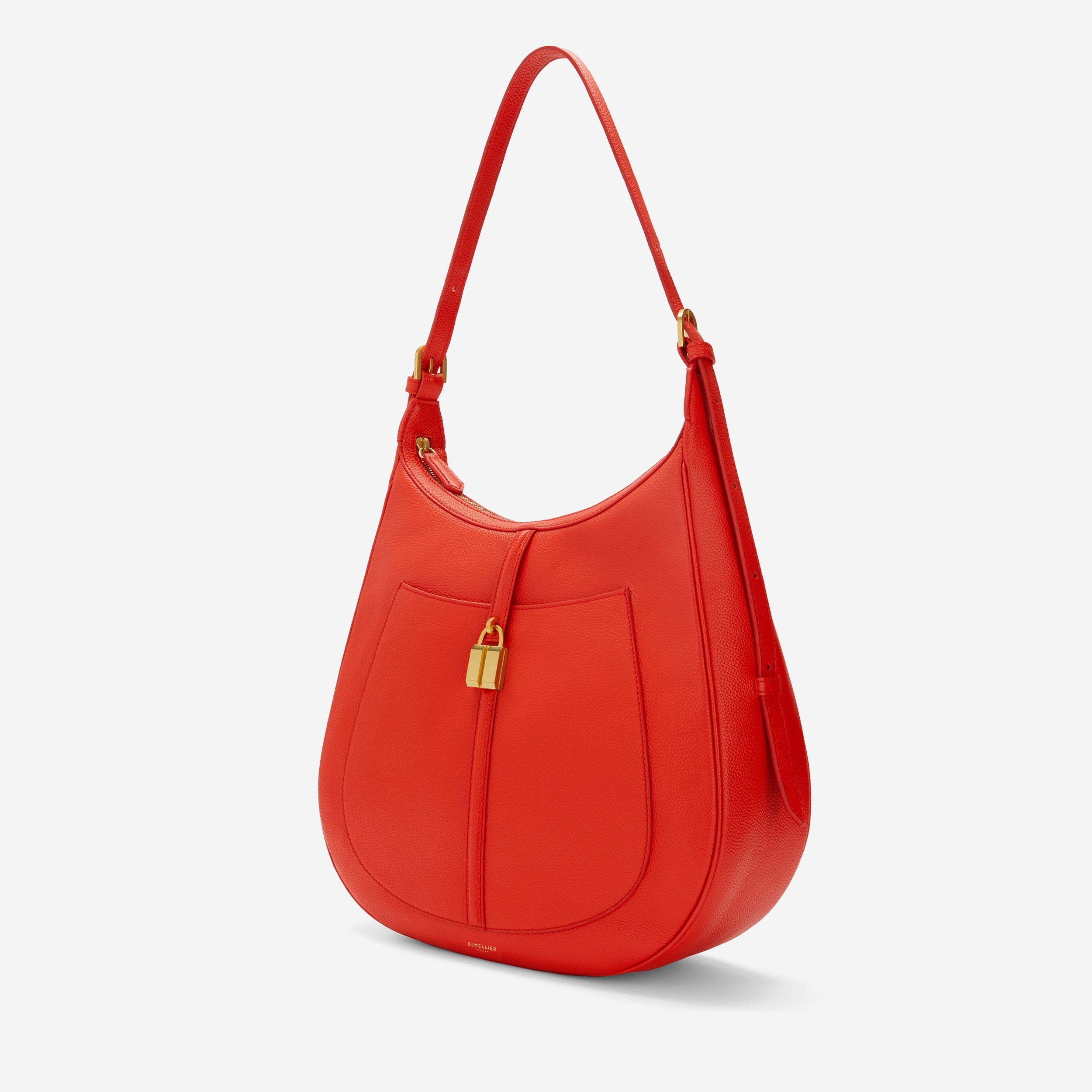 Le sac hobo Siena - rouge coquelicot à petits grains 
