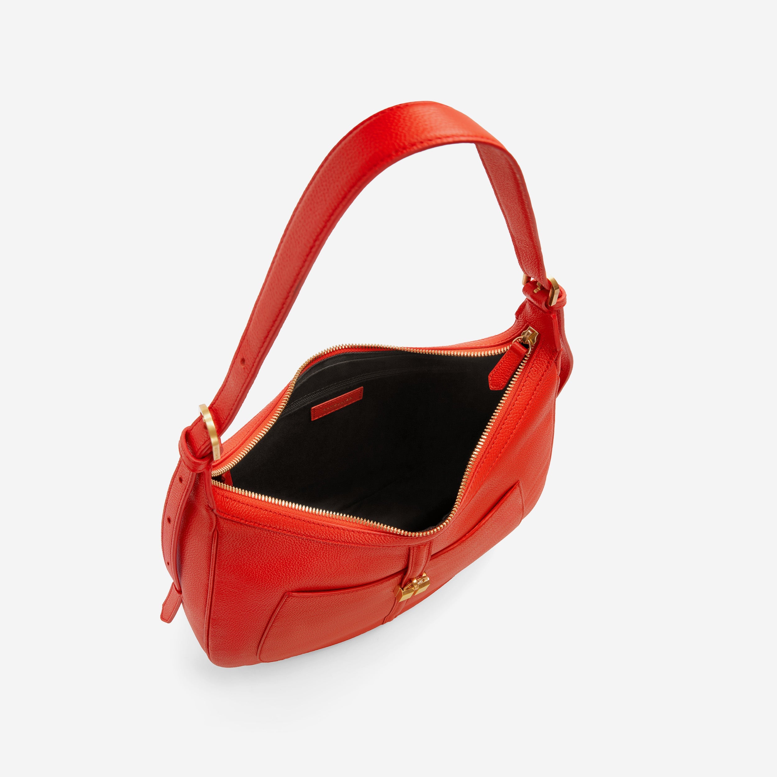 Le sac hobo Siena - rouge coquelicot à petits grains 