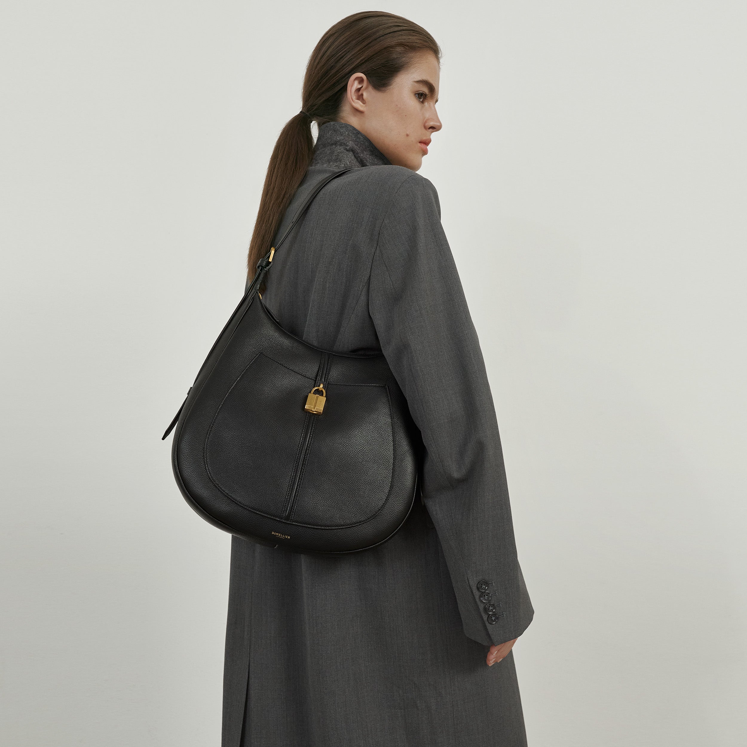 The Siena Hobo - mocha suede & mocha small grain