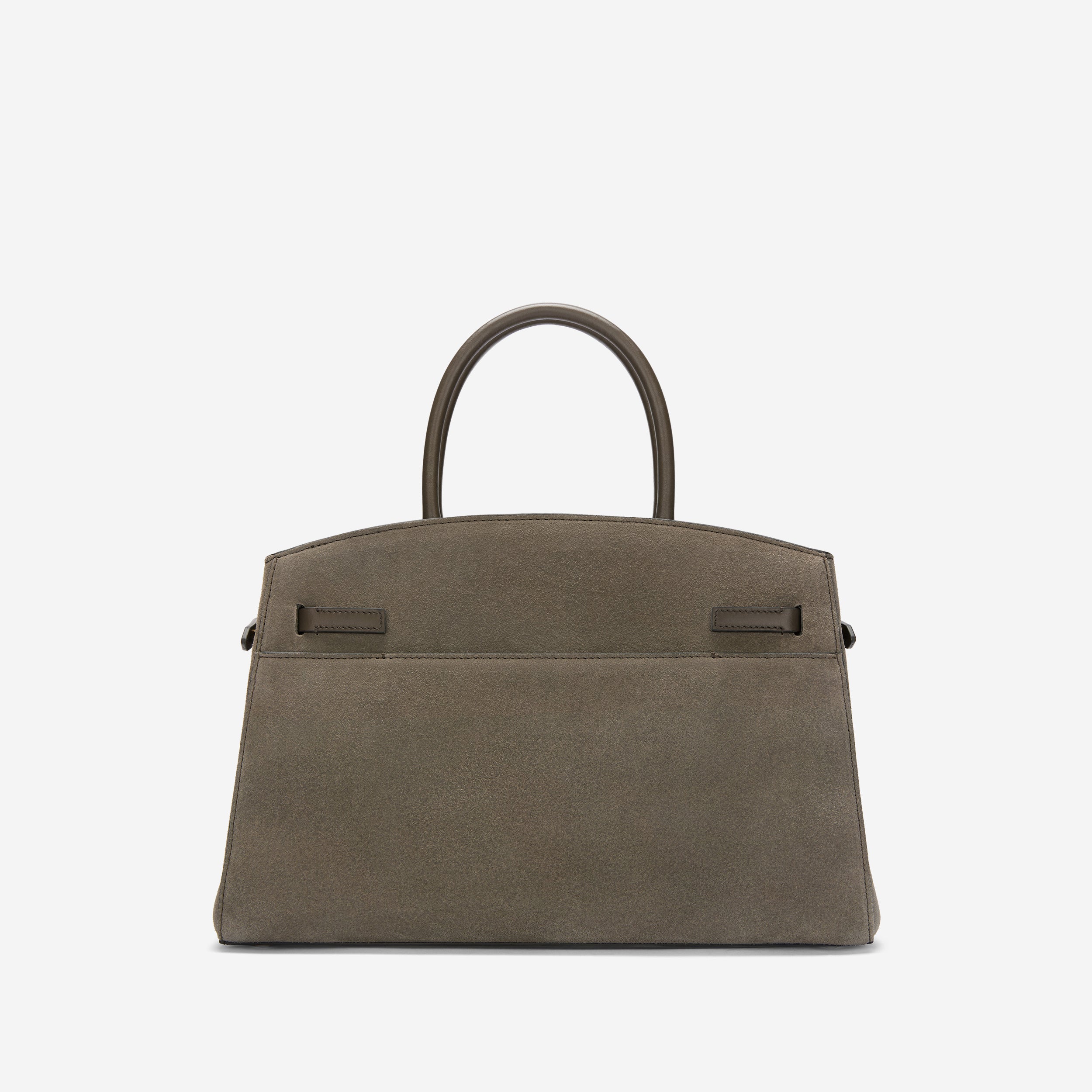 The Midi Hudson - deep olive suede & deep olive smooth